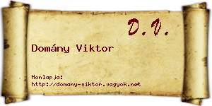 Domány Viktor névjegykártya
