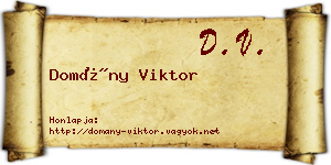 Domány Viktor névjegykártya