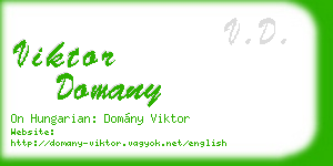 viktor domany business card